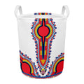 Red And White African Dashiki Print Round Laundry Basket