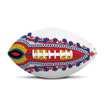 Red And White African Dashiki Print Rugby Ball