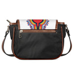Red And White African Dashiki Print Saddle Bag