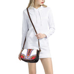 Red And White African Dashiki Print Saddle Bag