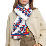 Red And White African Dashiki Print Scarf