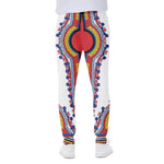 Red And White African Dashiki Print Scuba Joggers