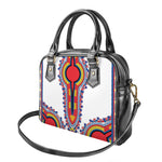 Red And White African Dashiki Print Shoulder Handbag