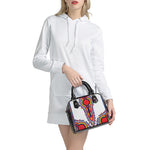 Red And White African Dashiki Print Shoulder Handbag
