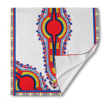 Red And White African Dashiki Print Silk Bandana