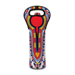 Red And White African Dashiki Print Single Neoprene Wine Tote