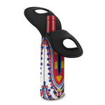 Red And White African Dashiki Print Single Neoprene Wine Tote
