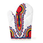 Red And White African Dashiki Print Single Oven Mitt