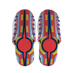 Red And White African Dashiki Print Slippers