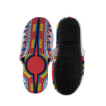 Red And White African Dashiki Print Slippers