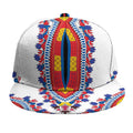 Red And White African Dashiki Print Snapback Cap