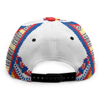 Red And White African Dashiki Print Snapback Cap