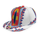 Red And White African Dashiki Print Snapback Cap