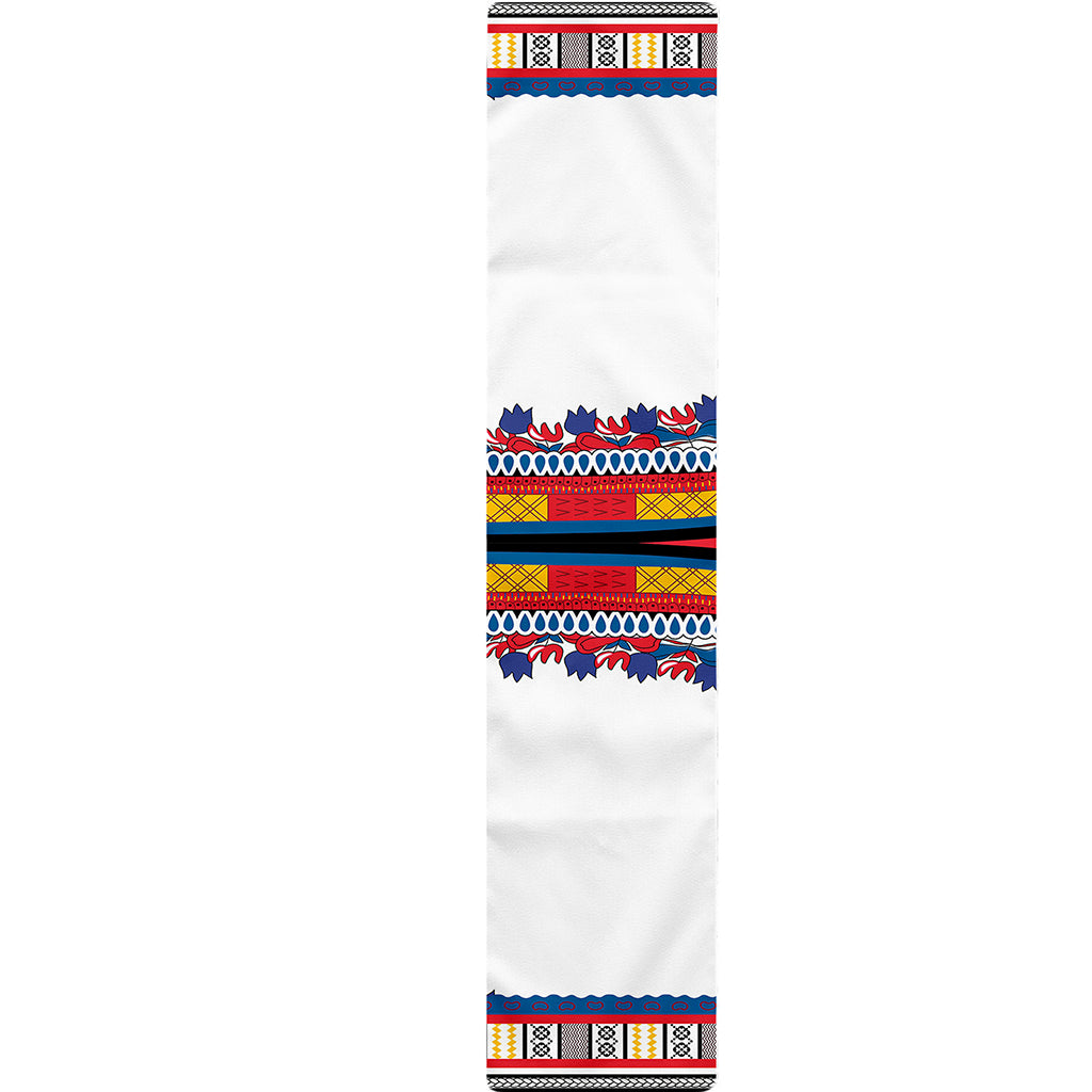 Red And White African Dashiki Print Table Runner