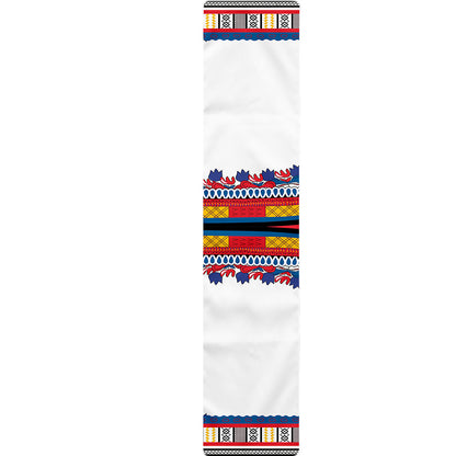 Red And White African Dashiki Print Table Runner