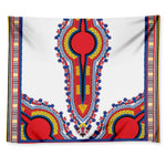 Red And White African Dashiki Print Tapestry