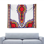 Red And White African Dashiki Print Tapestry