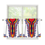 Red And White African Dashiki Print Tier Curtains