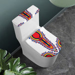 Red And White African Dashiki Print Toilet Lid And Tank Cover Set