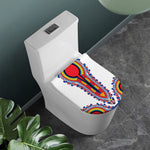 Red And White African Dashiki Print Toilet Lid Cover