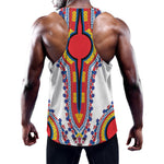 Red And White African Dashiki Print Training Tank Top