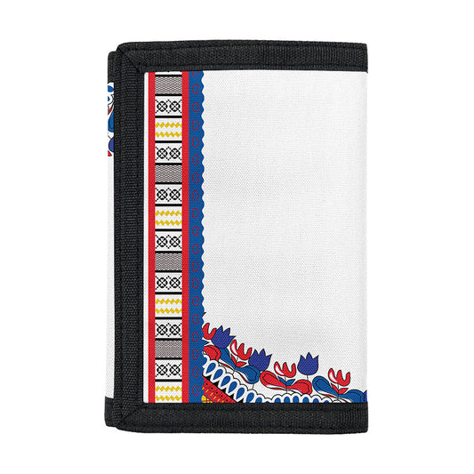 Red And White African Dashiki Print Trifold Wallet
