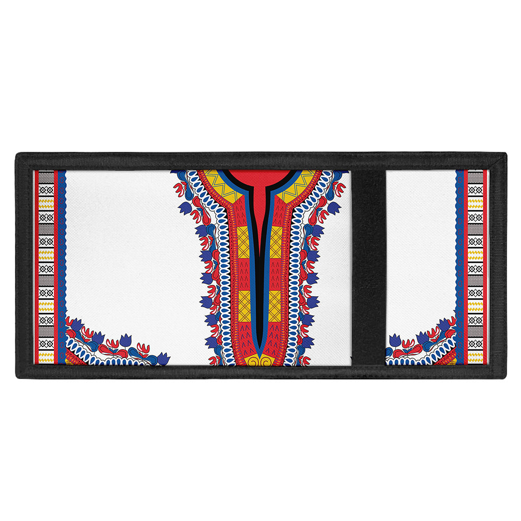 Red And White African Dashiki Print Trifold Wallet