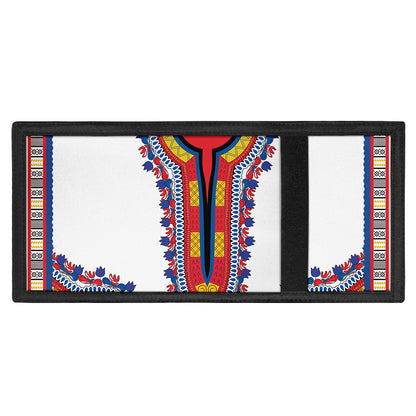 Red And White African Dashiki Print Trifold Wallet