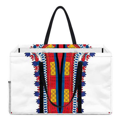 Red And White African Dashiki Print Utility Tote Bag