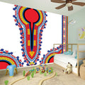 Red And White African Dashiki Print Wall Sticker