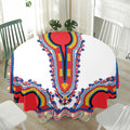 Red And White African Dashiki Print Waterproof Round Tablecloth