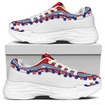 Red And White African Dashiki Print White Chunky Shoes