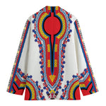 Red And White African Dashiki Print Women's Blazer