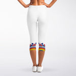 Red And White African Dashiki Print Women's Capri Leggings