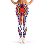 Red And White African Dashiki Print Women's Leggings