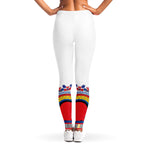 Red And White African Dashiki Print Women's Leggings