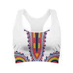 Red And White African Dashiki Print Women's Sports Bra
