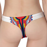 Red And White African Dashiki Print Women's Thong