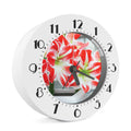 Red And White Amaryllis Print Alarm Clock