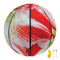 Red And White Amaryllis Print Basketball