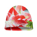 Red And White Amaryllis Print Beanie