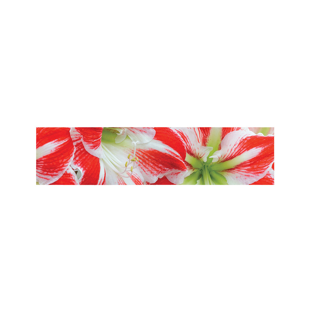 Red And White Amaryllis Print Bed Runner