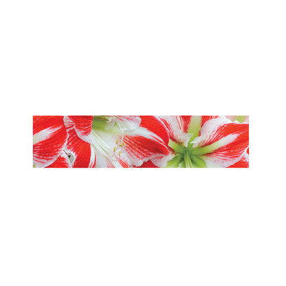Red And White Amaryllis Print Bed Runner
