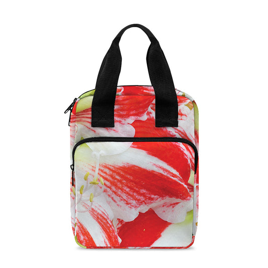 Red And White Amaryllis Print Bible Tote Bag