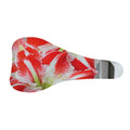 Red And White Amaryllis Print Bicycle Seat Cover