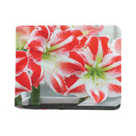 Red And White Amaryllis Print Bifold Wallet