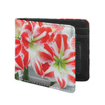 Red And White Amaryllis Print Bifold Wallet