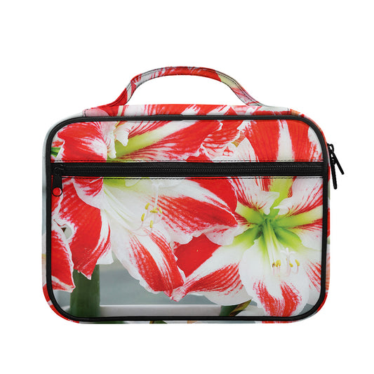 Red And White Amaryllis Print Briefcase Bible Bag