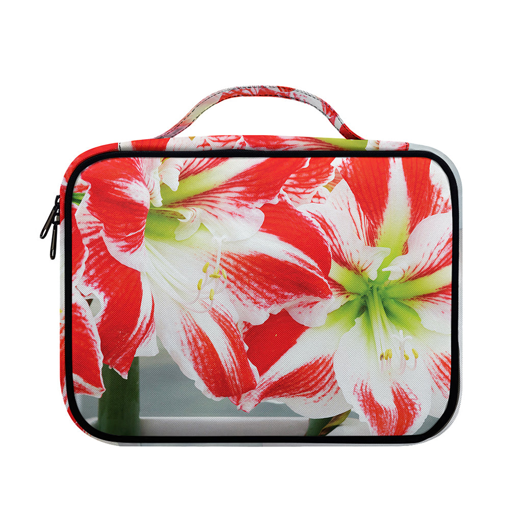 Red And White Amaryllis Print Briefcase Bible Bag