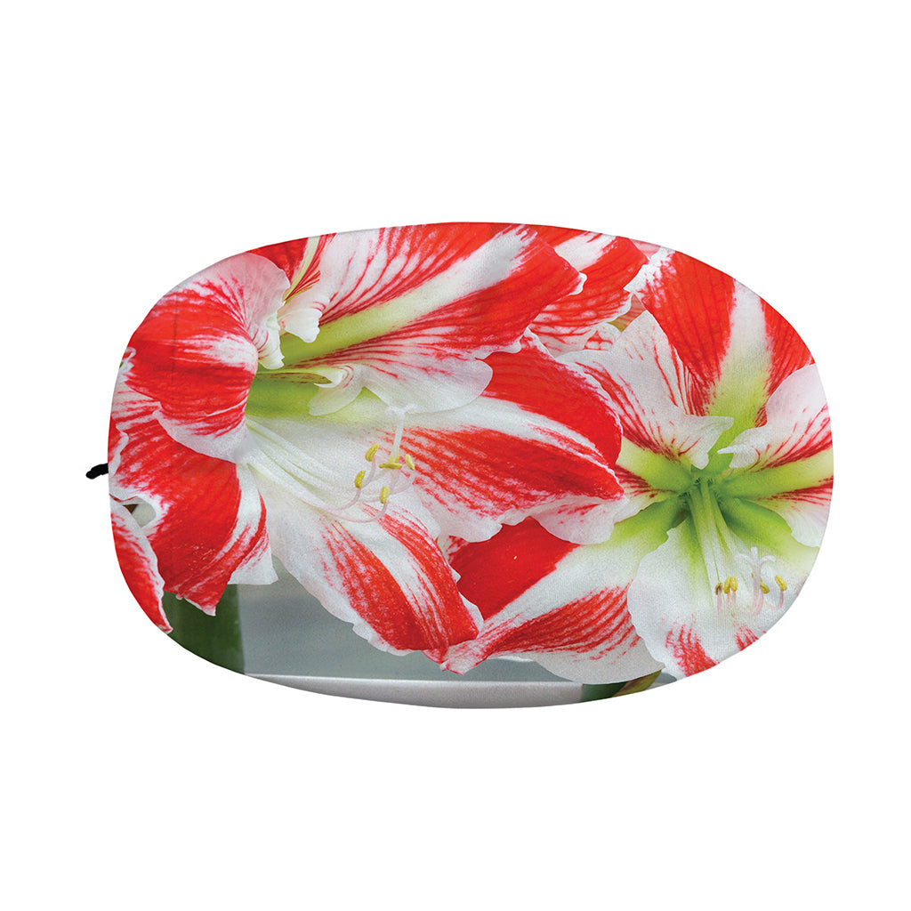 Red And White Amaryllis Print Car Side Mirror Covers